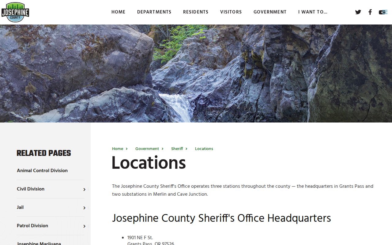 Josephine County criminal records office and Sheriff locations